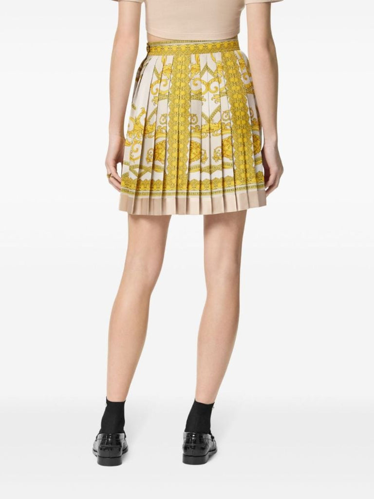 Gold-tone La Coupe Des Dieux Silk Pleated Skirt