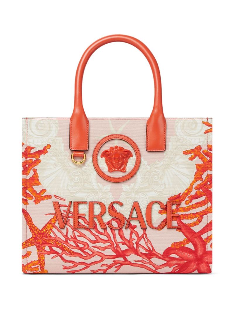 Pink La Medusa Barocco Sea Small Tote Bag