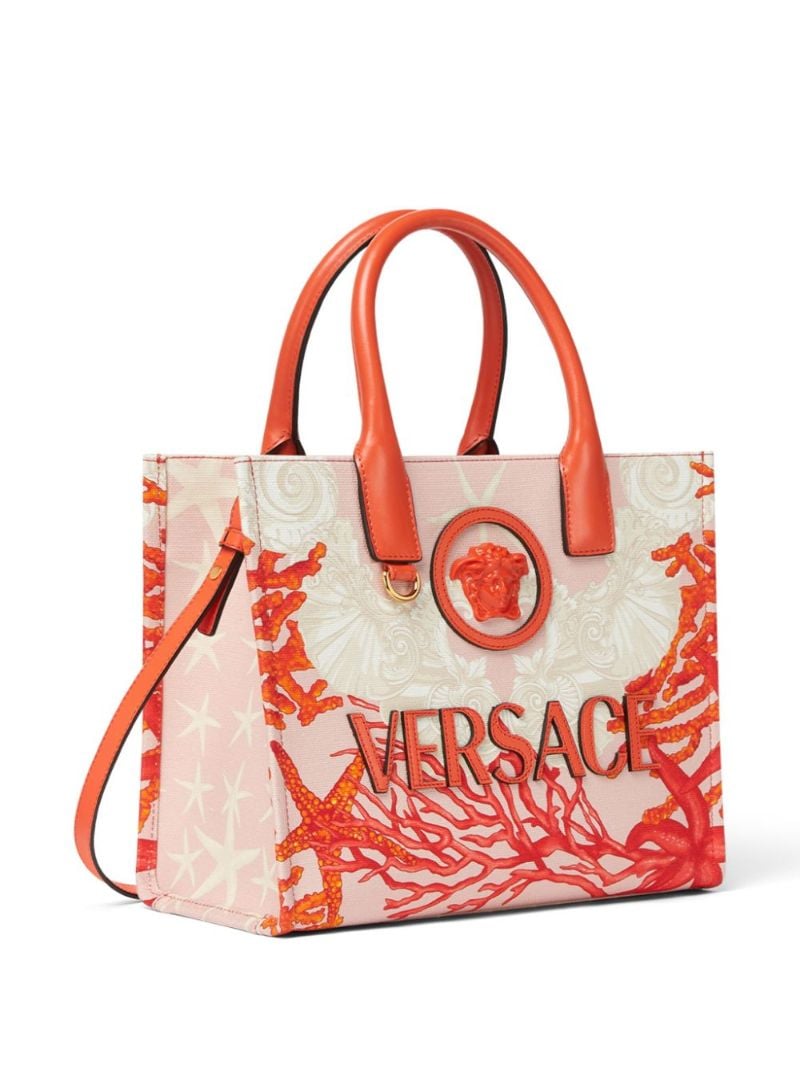 Pink La Medusa Barocco Sea Small Tote Bag