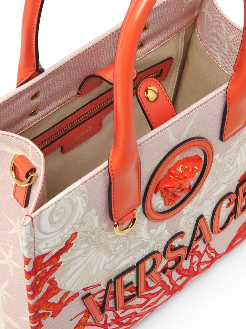 Pink La Medusa Barocco Sea Small Tote Bag