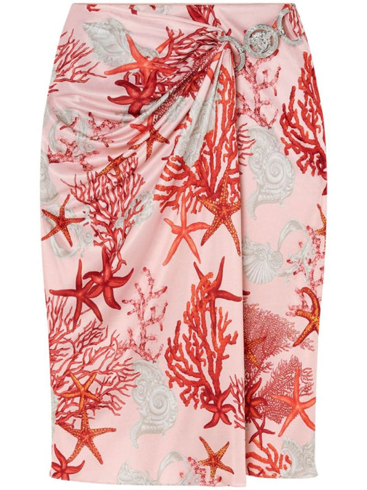 Pink Barocco Sea Midi Skirt
