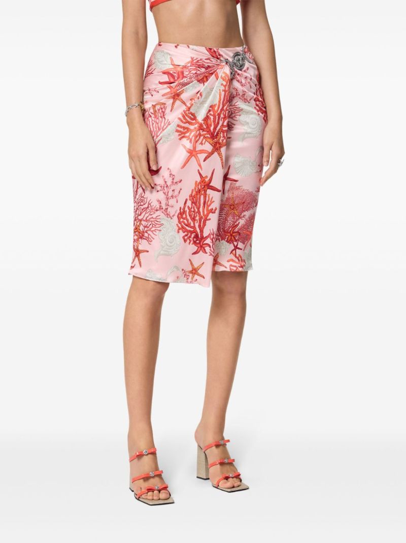 Pink Barocco Sea Midi Skirt