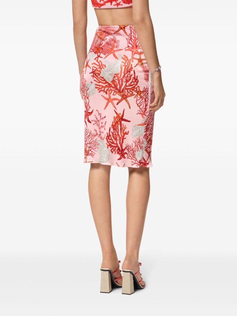 Pink Barocco Sea Midi Skirt