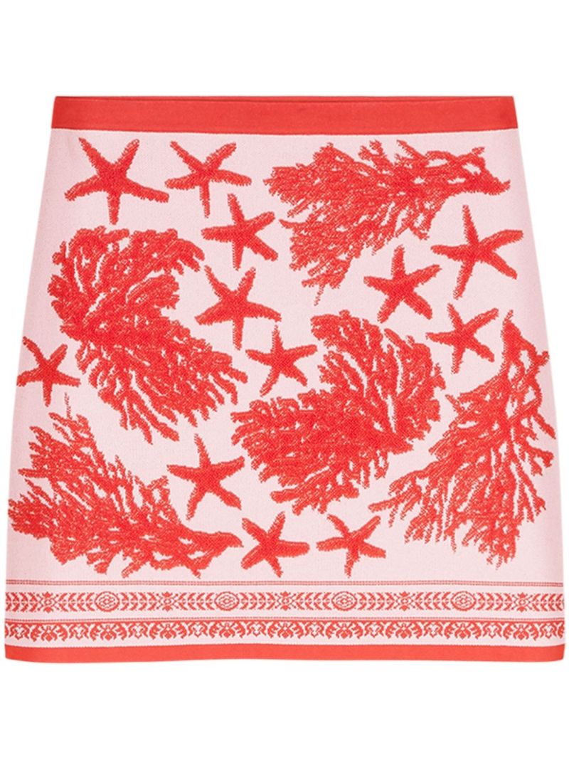 Red Barocco Sea Knitted Mini Skirt