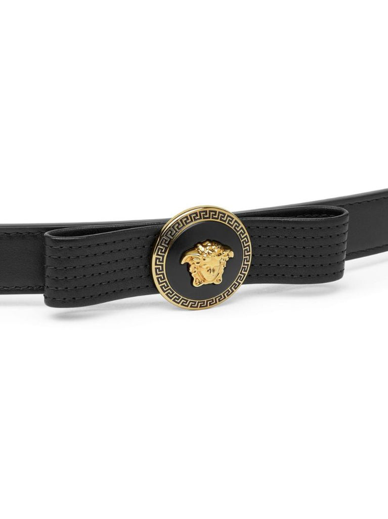 Black Gianni Ribbon Leather Belt