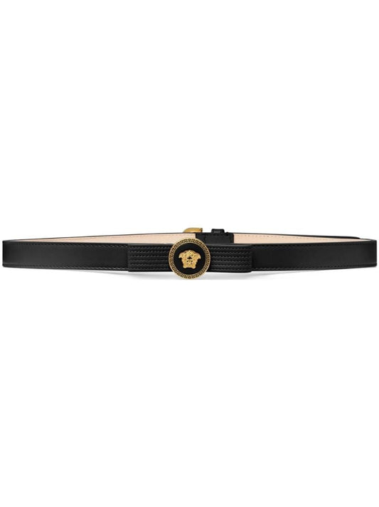 Black Gianni Ribbon Leather Belt