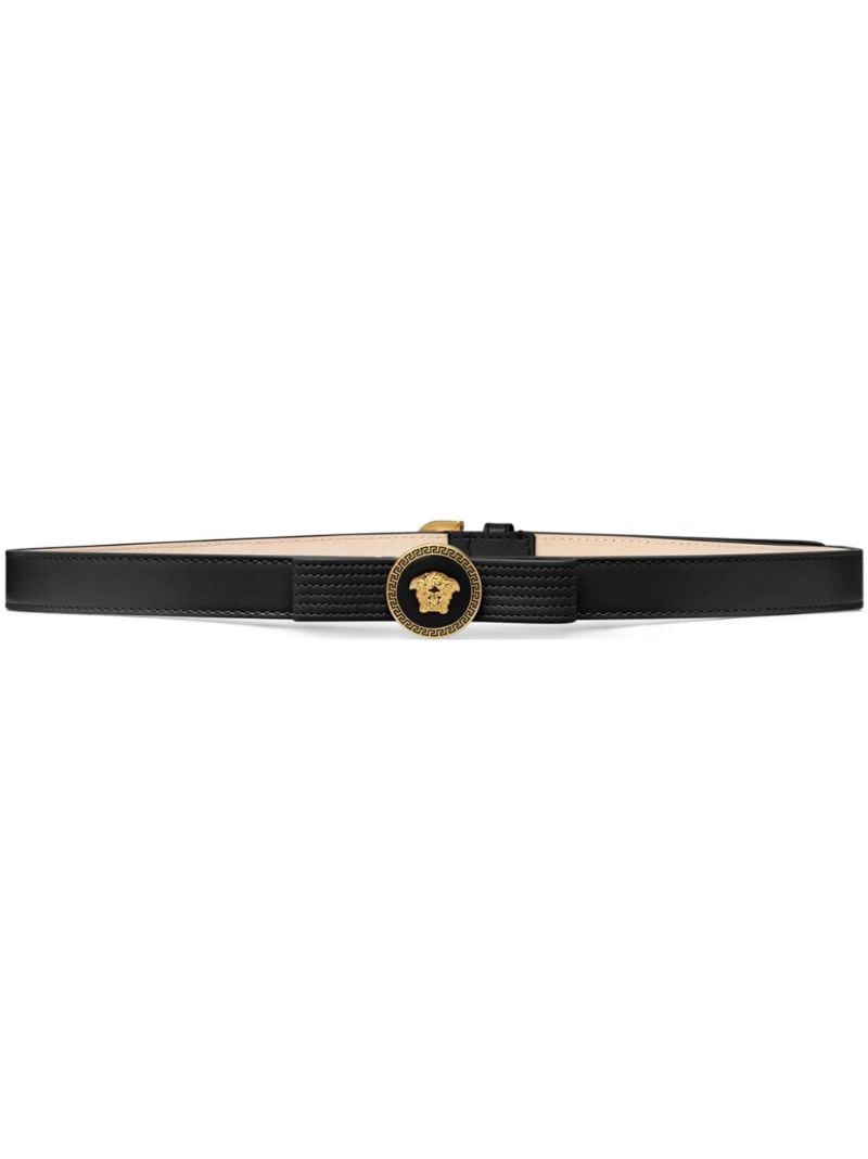 Black Gianni Ribbon Leather Belt