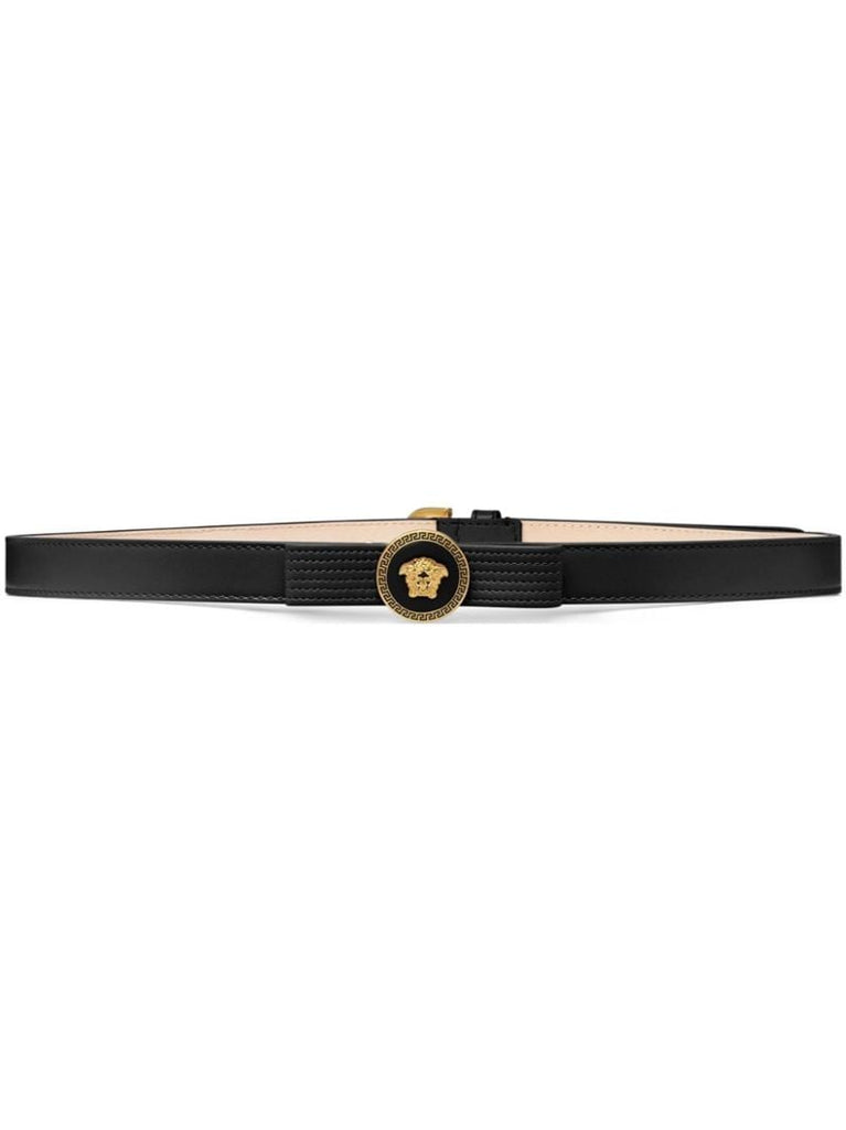 Black Gianni Ribbon Leather Belt