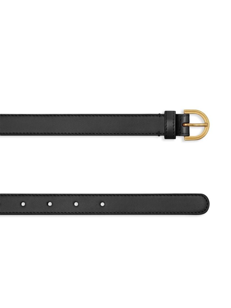 Black Gianni Ribbon Leather Belt