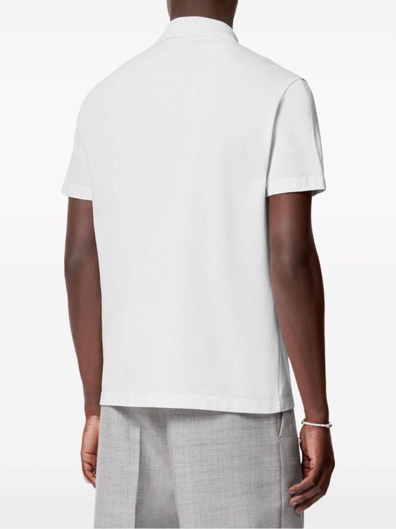 White '90s Vintage Logo Cotton Polo Shirt