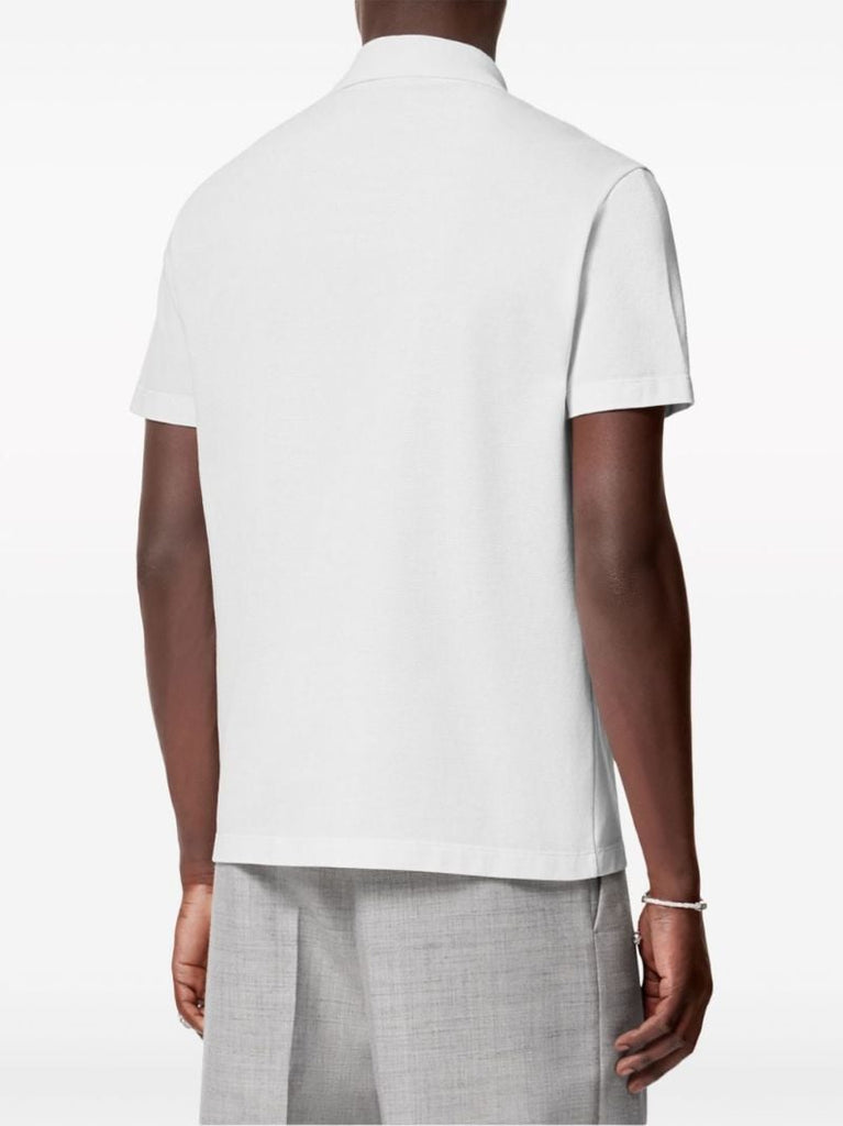 White '90s Vintage Logo Cotton Polo Shirt
