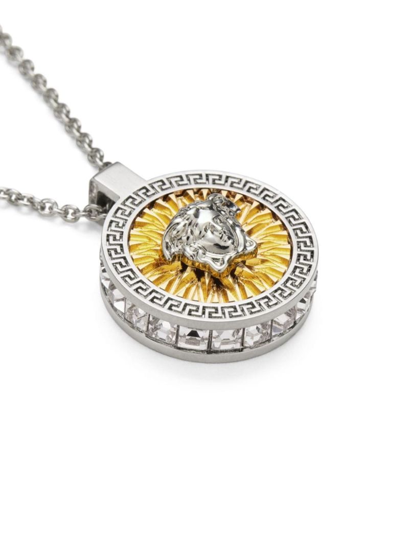 Silver-tone Crystal Icon Necklace