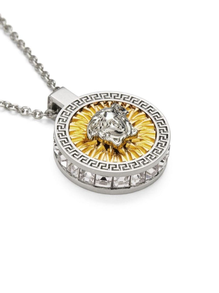 Silver-tone Crystal Icon Necklace