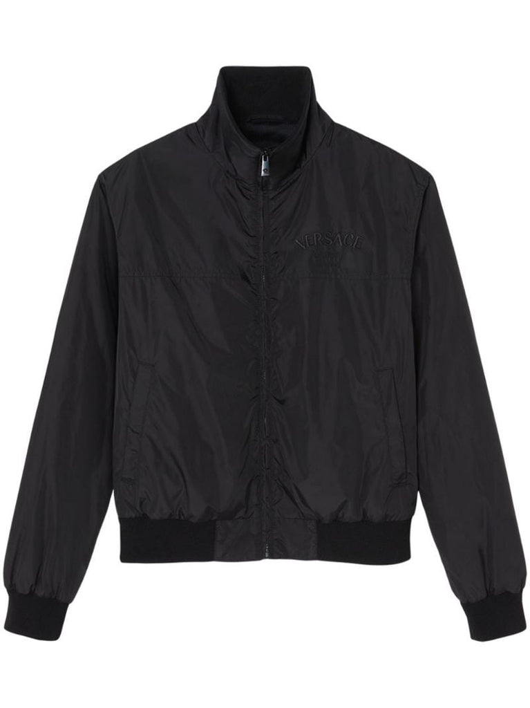 Black Milano Stamp-embroidered Bomber Jacket