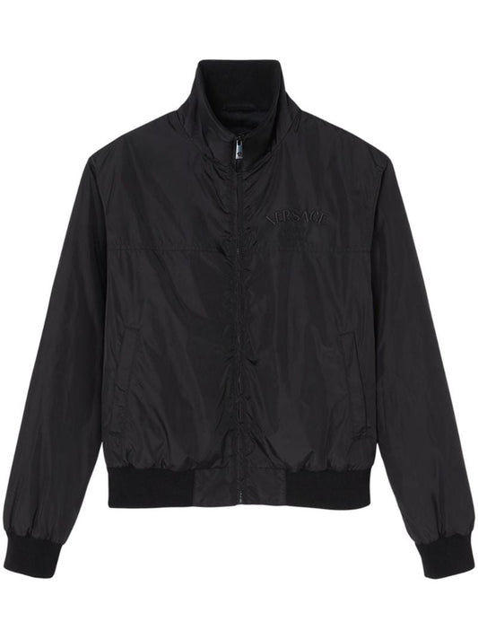 Black Milano Stamp-embroidered Bomber Jacket