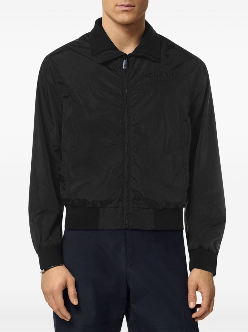 Black Milano Stamp-embroidered Bomber Jacket