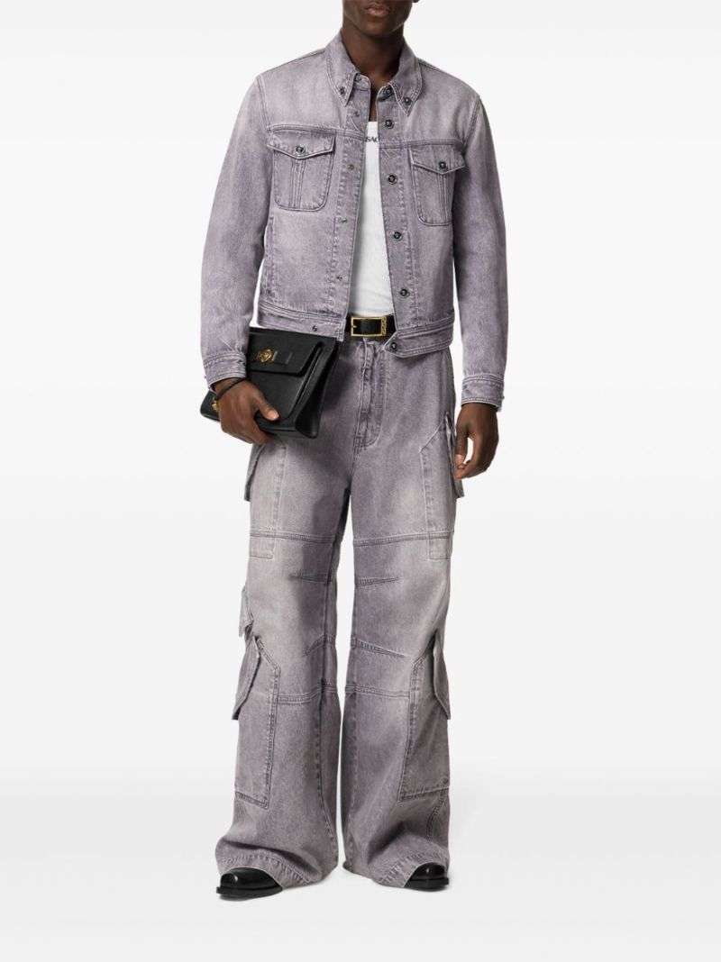 Grey Medusa Denim Jacket