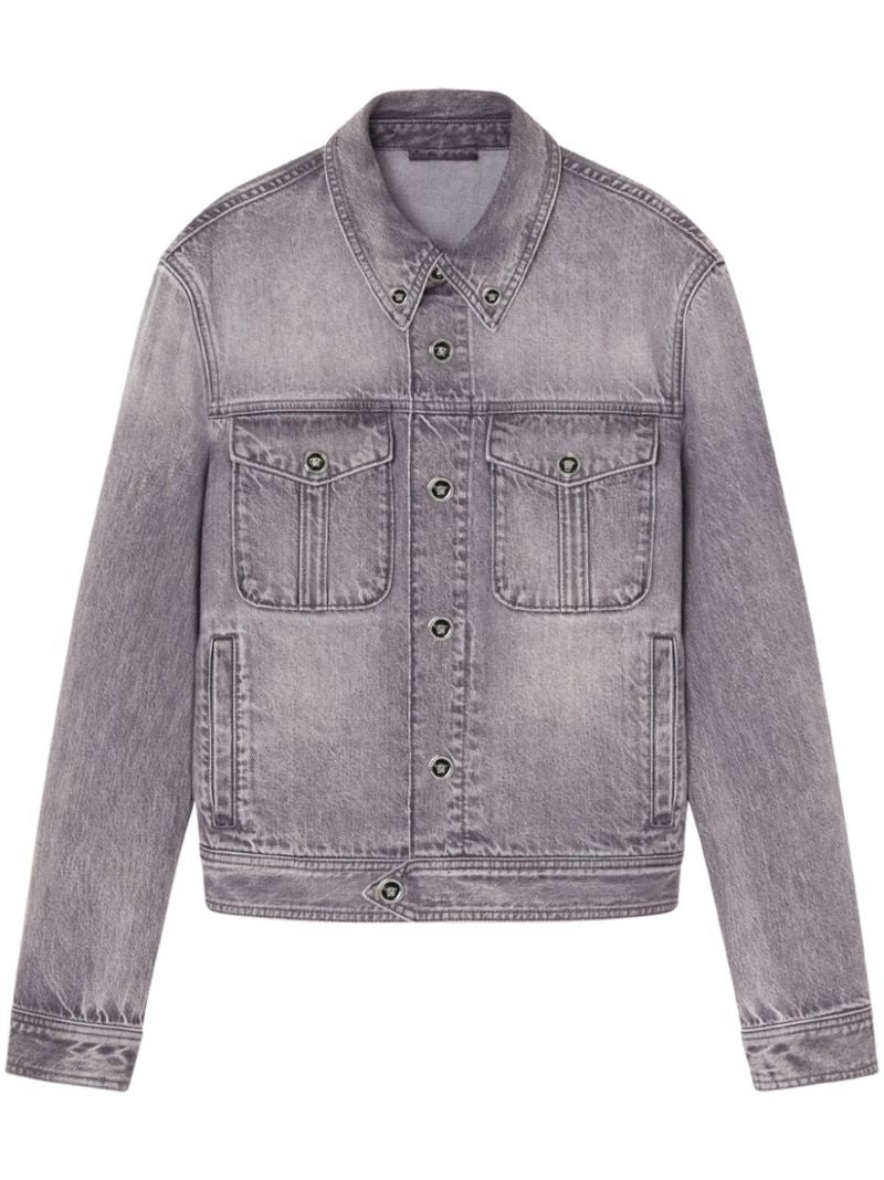 Grey Medusa Denim Jacket