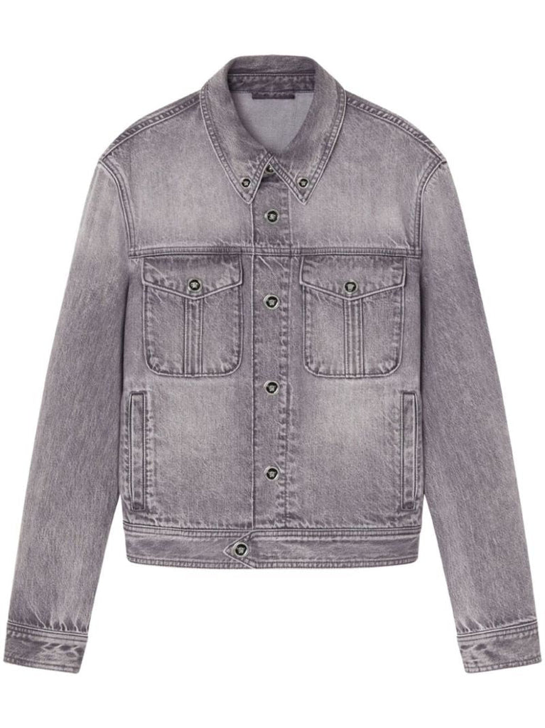 Grey Medusa Denim Jacket