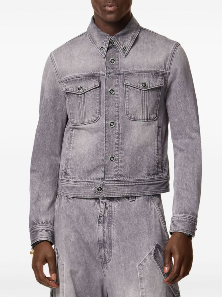 Grey Medusa Denim Jacket