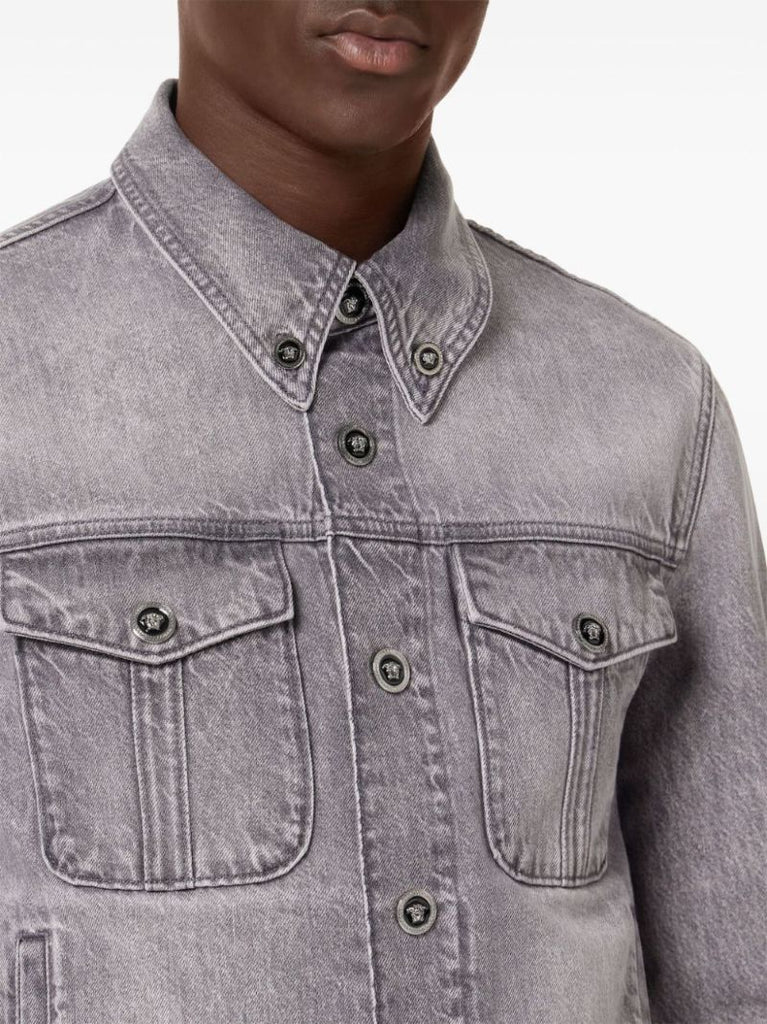 Grey Medusa Denim Jacket