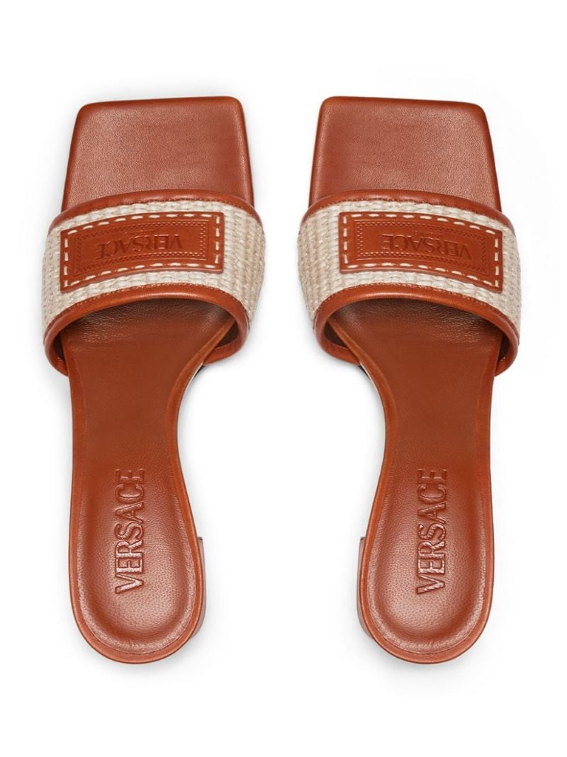 Brown Theia 55 Raffia Mules