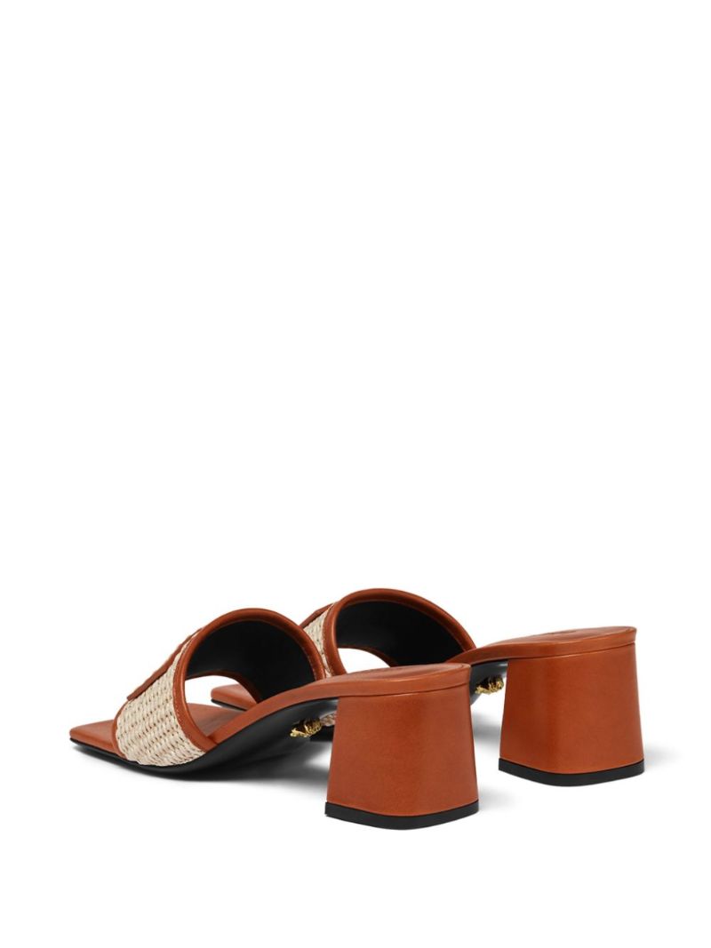 Brown Theia 55 Raffia Mules