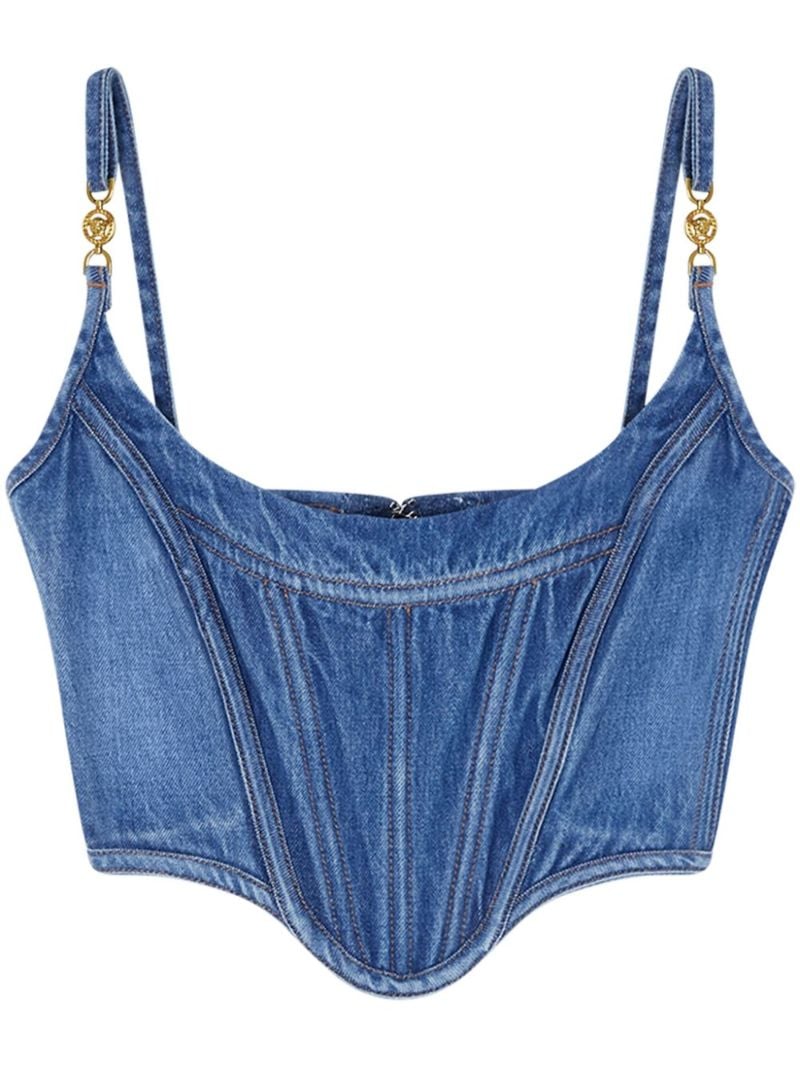 Blue Medusa '95 Denim Corset Top