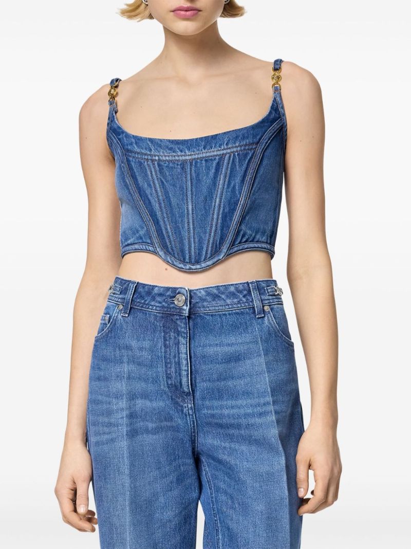 Blue Medusa '95 Denim Corset Top