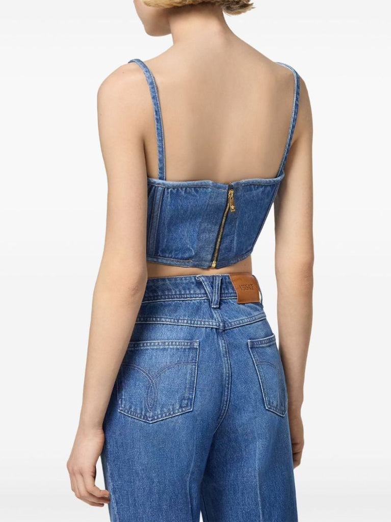 Blue Medusa '95 Denim Corset Top