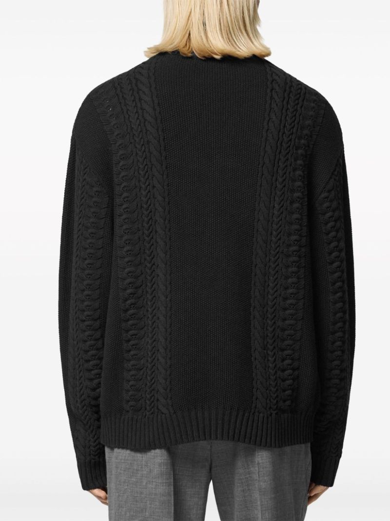 Black Medusa Milano Cable-knit Sweater