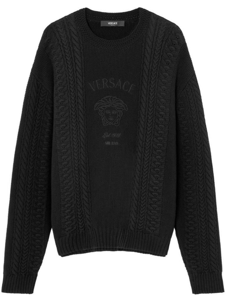 Black Medusa Milano Cable-knit Sweater