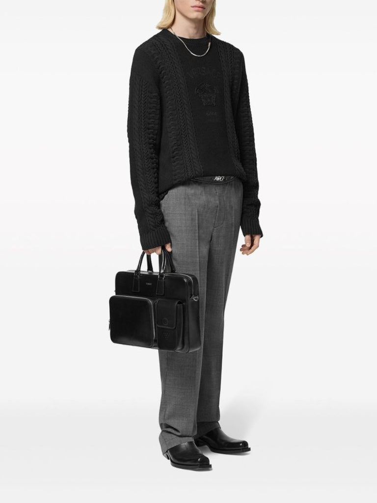 Black Medusa Milano Cable-knit Sweater