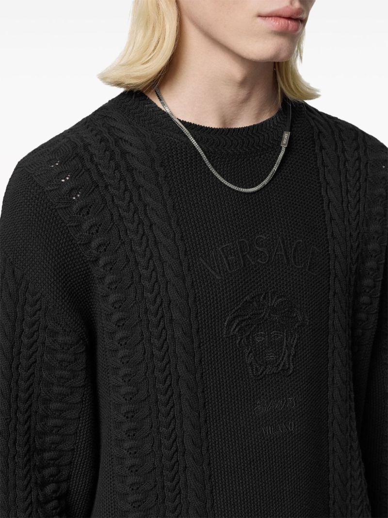 Black Medusa Milano Cable-knit Sweater