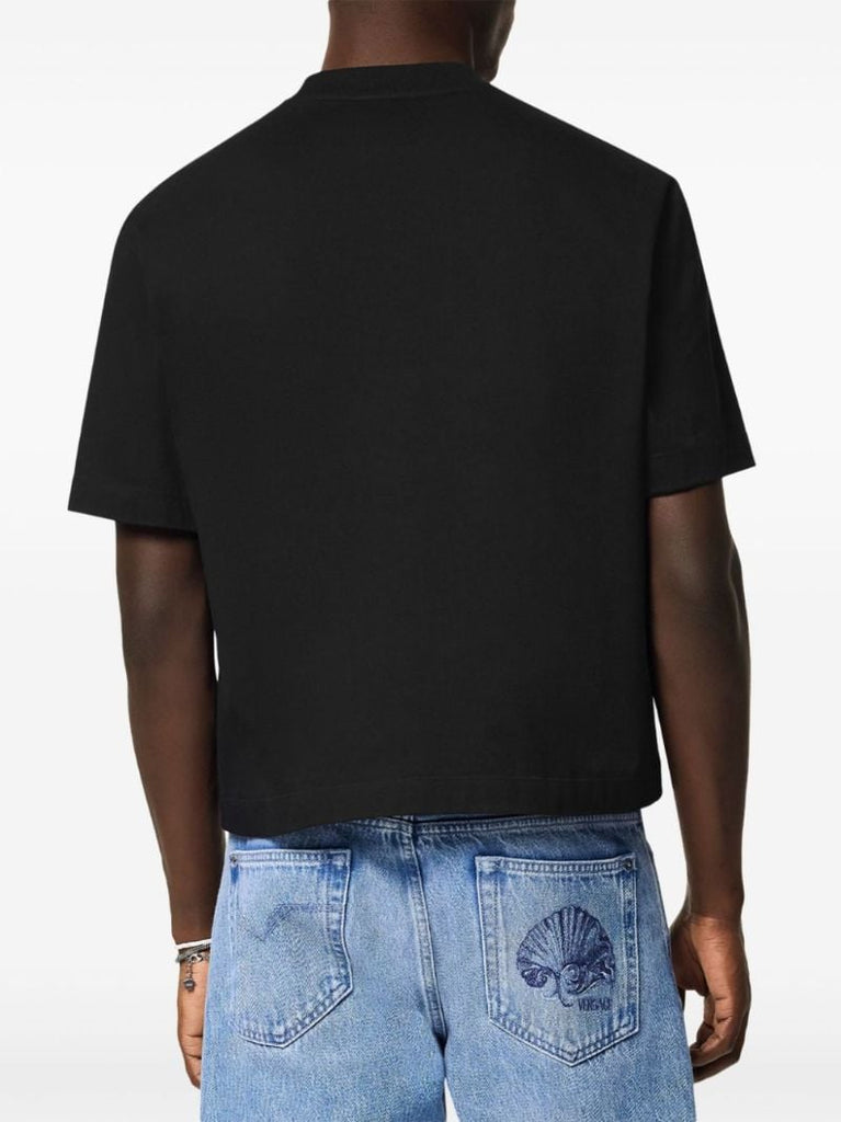 Black Medusa Milano-embroidered Cotton T-shirt