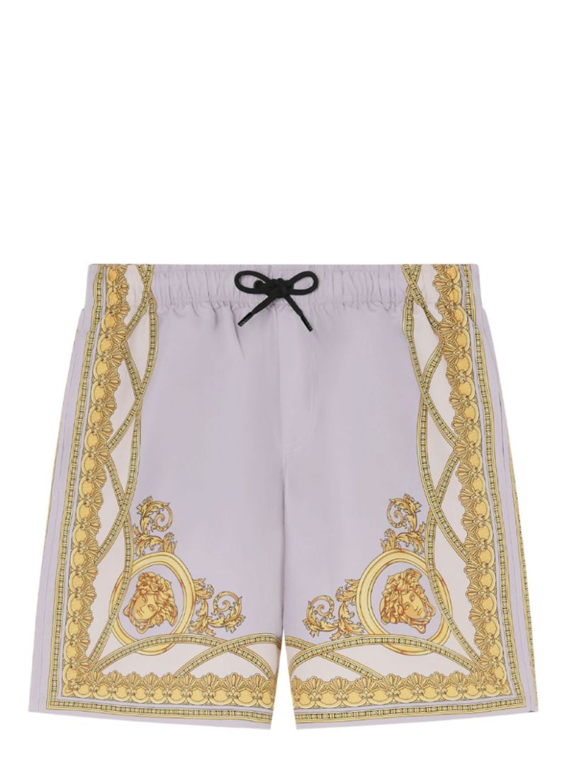 Purple Coupe Des Dieux-print Swim Shorts
