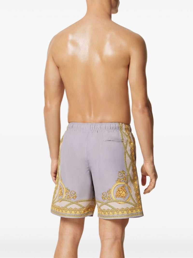 Purple Coupe Des Dieux-print Swim Shorts