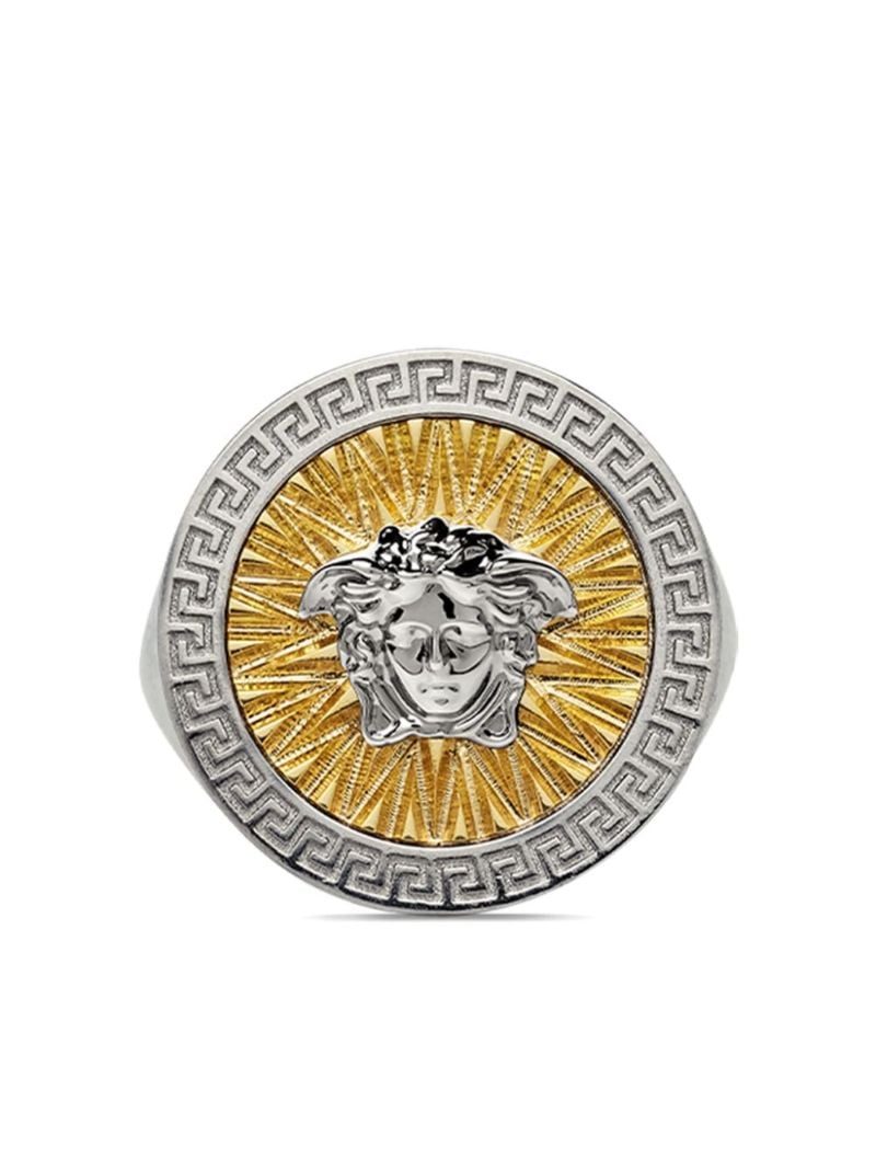 Silver-tone Crystal Icon Ring