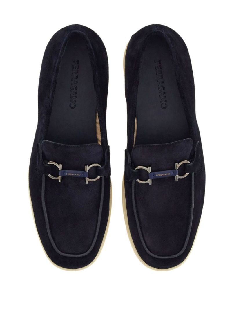Blue Gancini Suede Loafers
