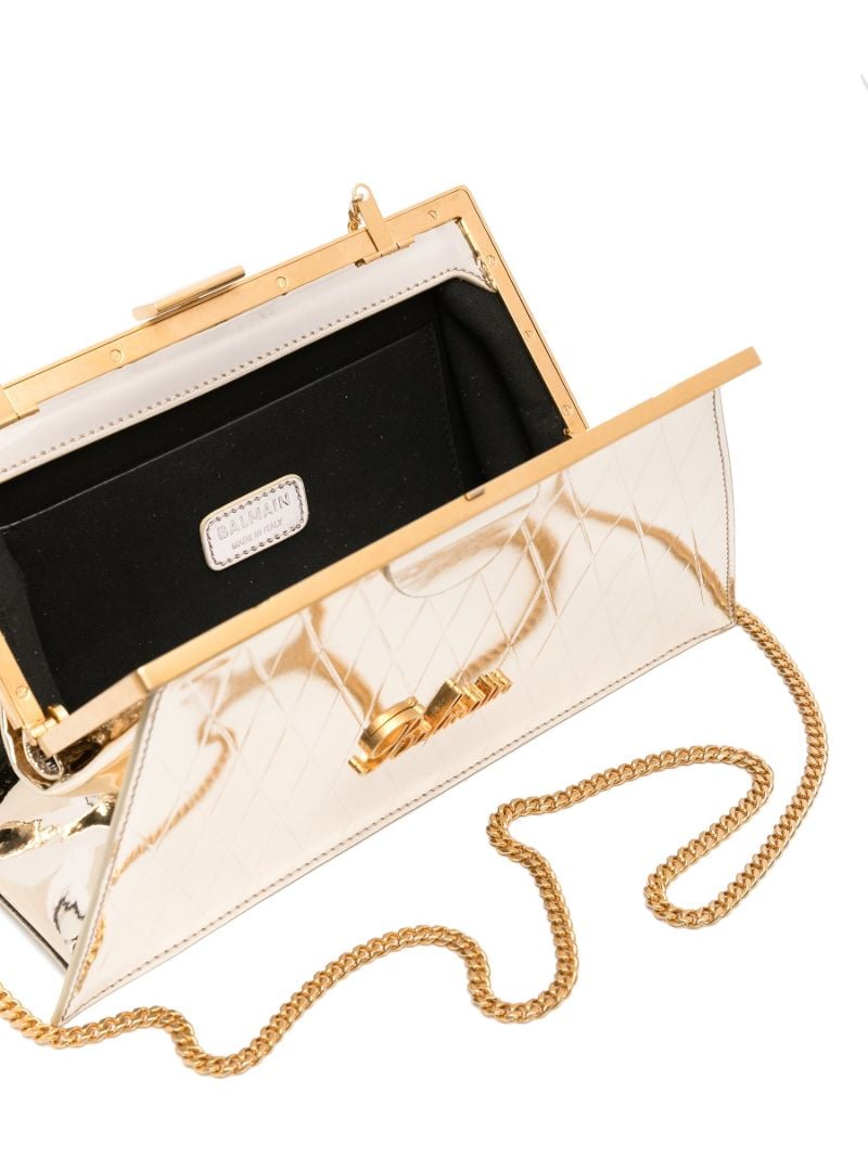 Gold-tone Diamond-quilted Leather Clutch Bag
