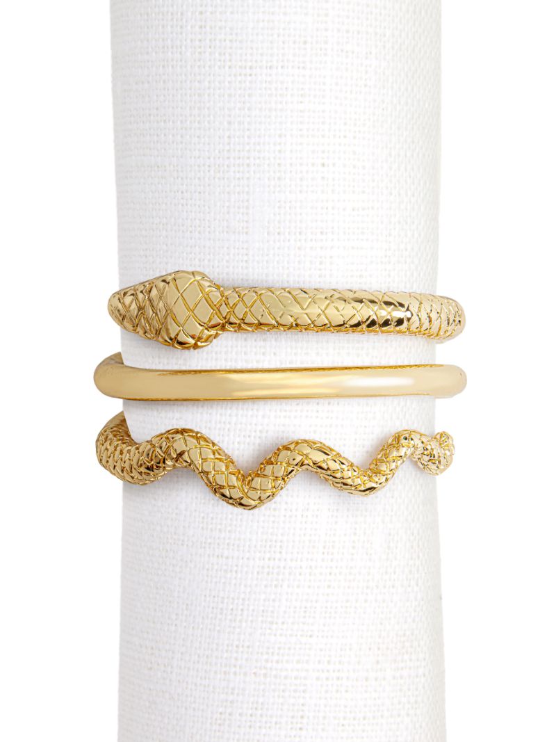 Gold-tone Snake Napkin Ring Set