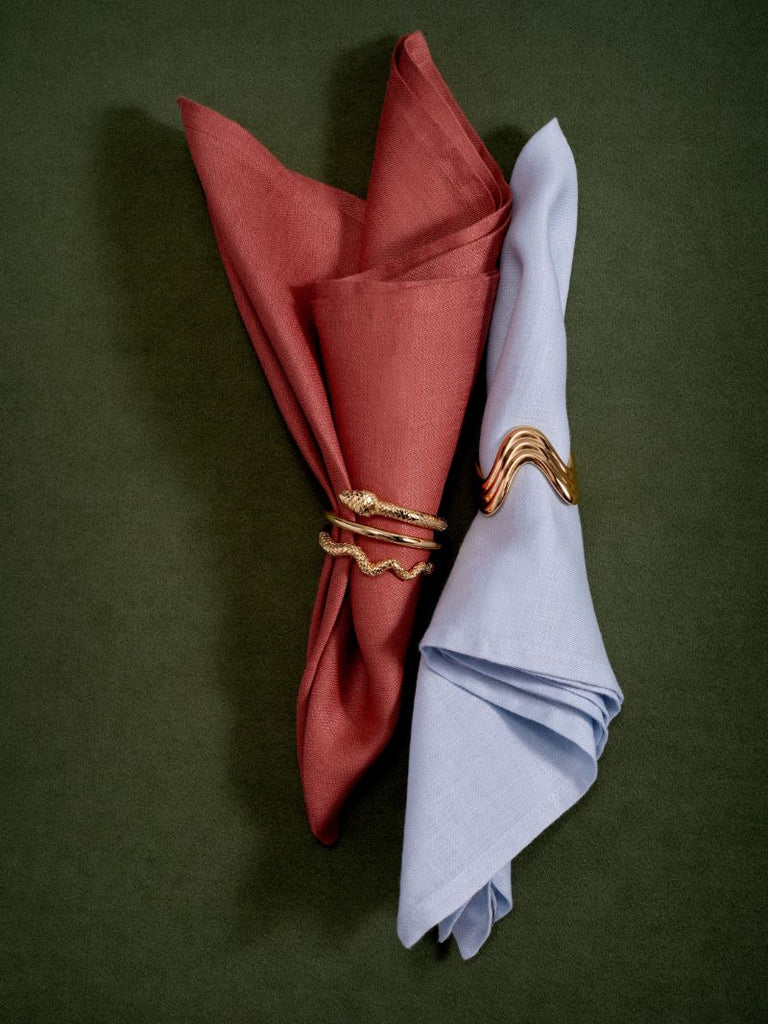 Gold-tone Snake Napkin Ring Set