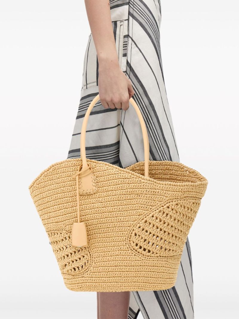 Neutral Cut-out Woven Tote Bag