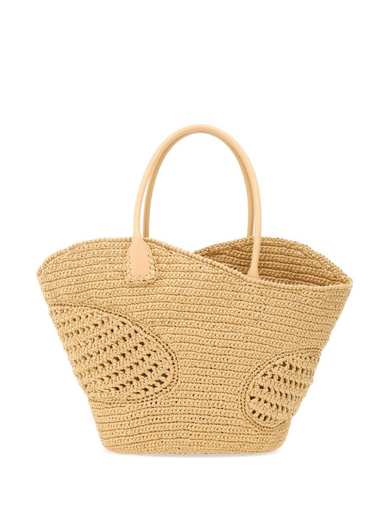 Neutral Cut-out Woven Tote Bag