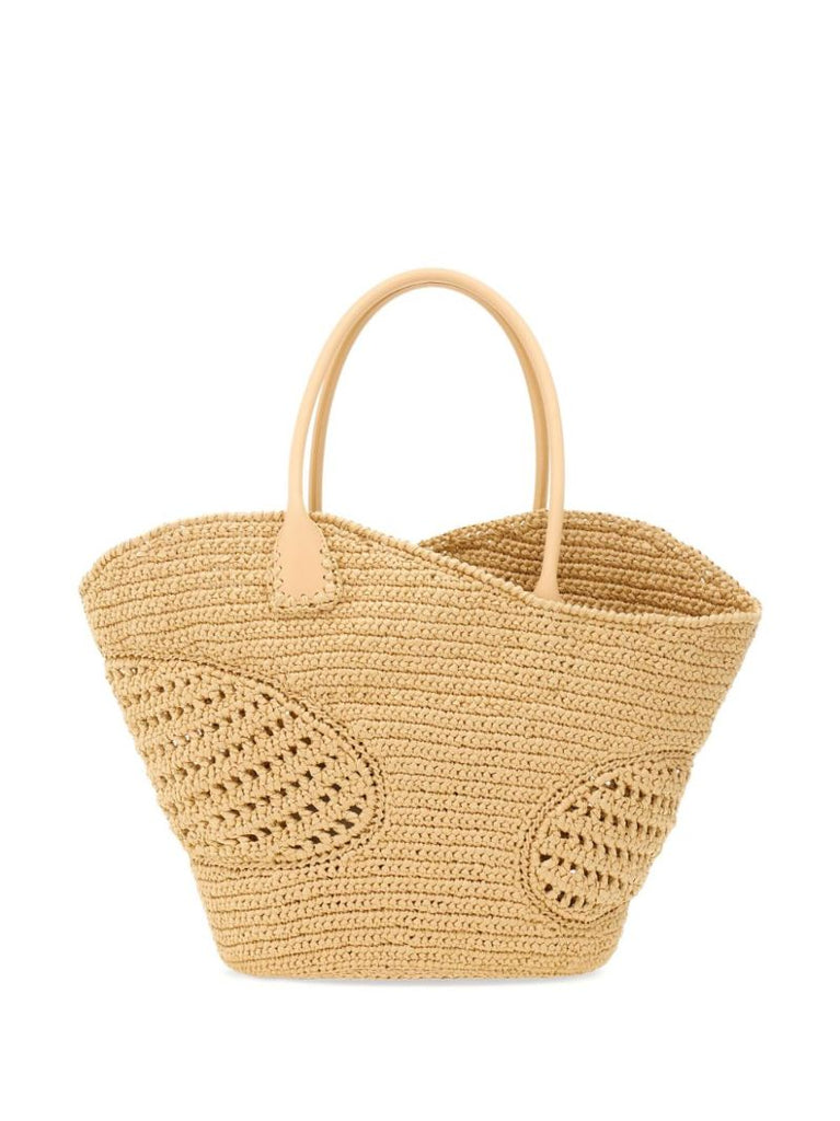 Neutral Cut-out Woven Tote Bag