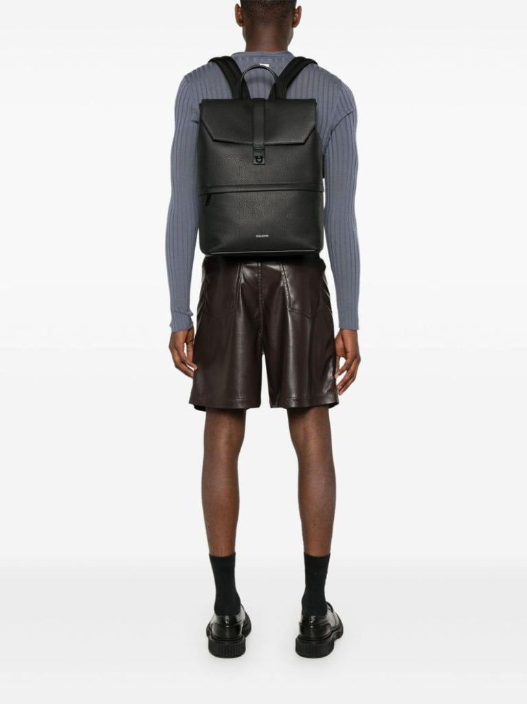 Black Leather Backpack