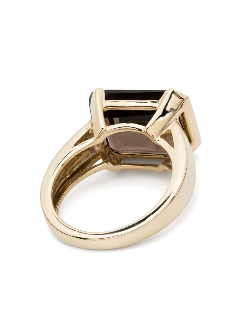 9k Yellow Gold Domino Quartz Ring