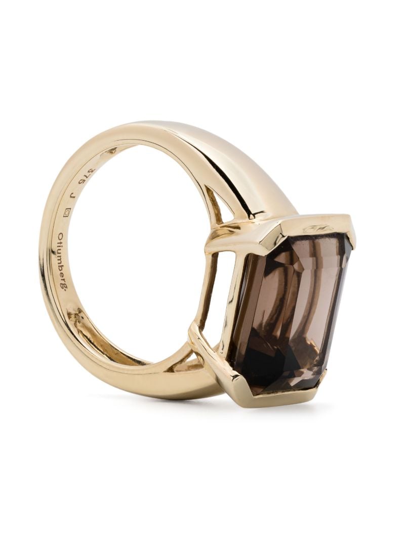 9k Yellow Gold Domino Quartz Ring