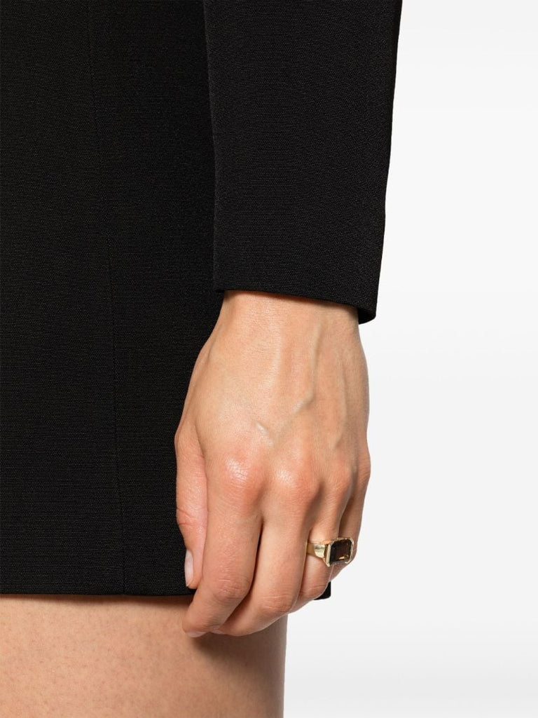 9k Yellow Gold Domino Quartz Ring