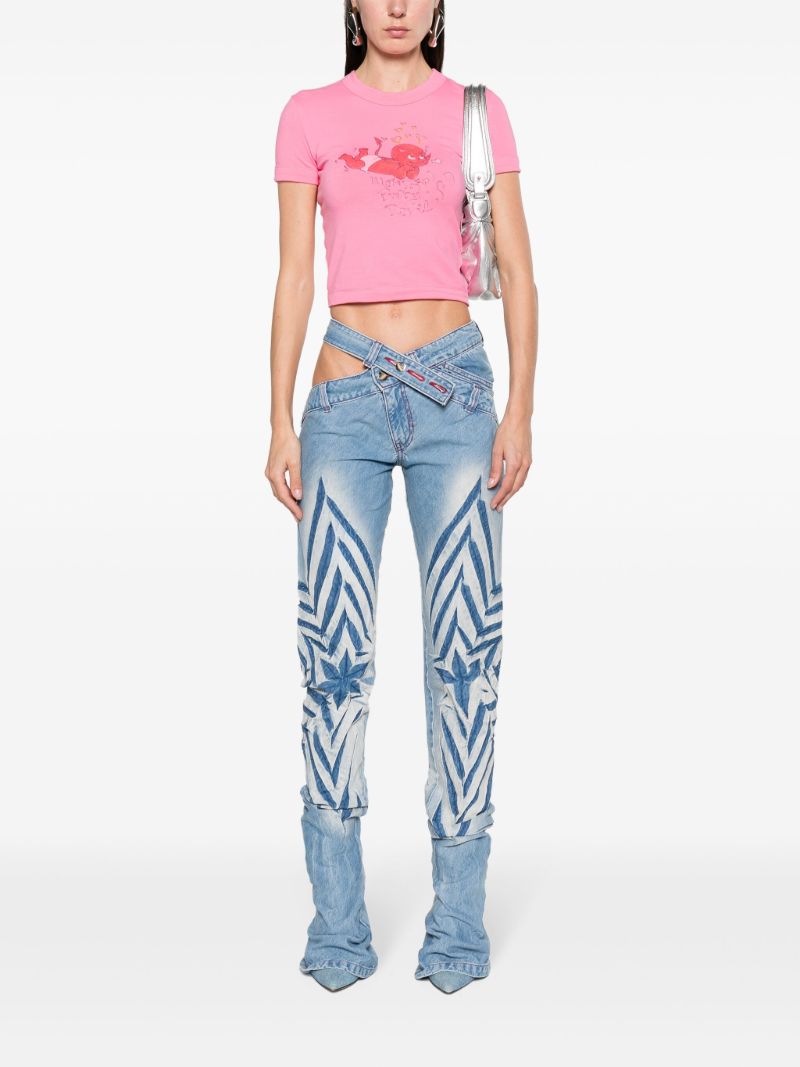Blue Star-motif Slim-fit Jeans